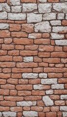 Red brick background texture seamless pattern. Seamless brick masonry. Red brick wall seamless illustration background. Generative AI
