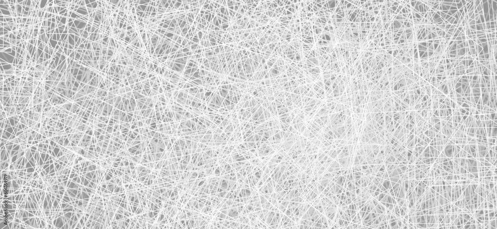 Poster Abstract grey background textured with thin white lines. Vector graphics