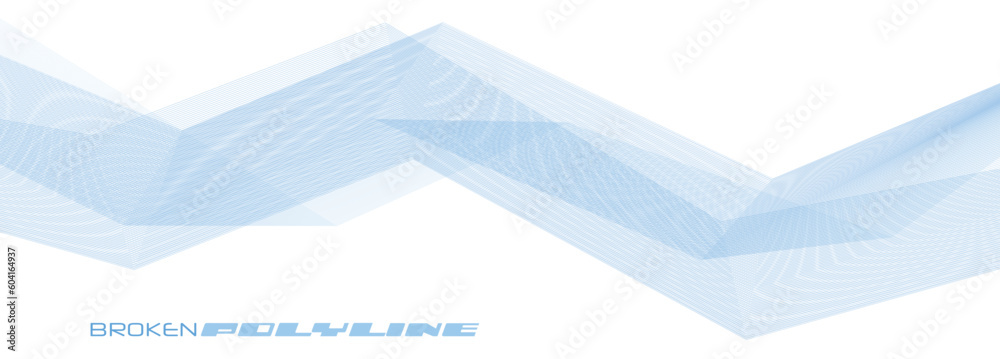 Poster Bluish complicated polyline with moire effect. Vector graphics
