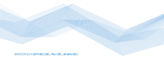 Bluish complicated polyline with moire effect. Vector graphics - obrazy, fototapety, plakaty