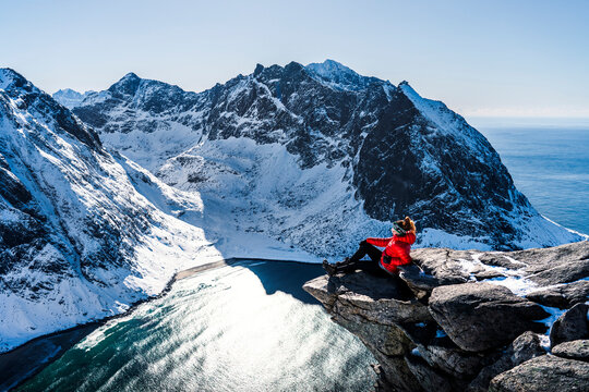 Summit views in Lofoten's Mt. Ryten