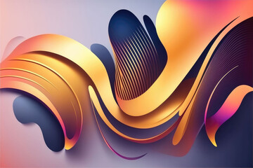Gradient wave background material, AI generated - obrazy, fototapety, plakaty
