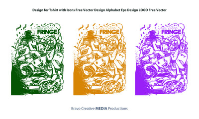 Design for Tshirt with Icons Free Vector Design Alphabet Eps Design LOGO Free Vector