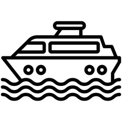 ferry boat, vessel, cruise ship, vector icons for web design, app, banner, flyer and digital marketing.
