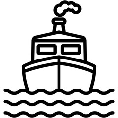 cruise ship, public transportation, vector icons for web design, app, banner, flyer and digital marketing.