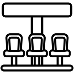 bus stop, bus station, seat, vector icons for web design, app, banner, flyer and digital marketing.