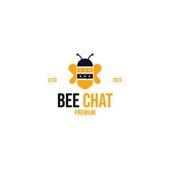 Creative bee chat logo design vector concept illustration idea