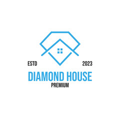 Fototapeta premium Creative diamond house logo suitable for company design vector illustration idea
