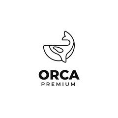 Flat orca whale logo design vector concept illustration idea