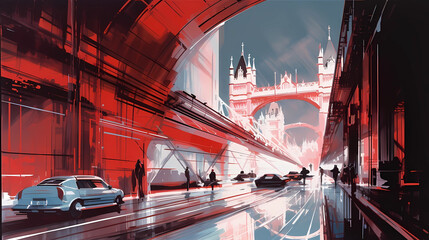 Illustration of the beautiful city of London. United Kingdom