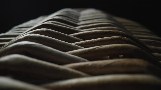 Fragment of a basket made of willow twigs or garden furniture.