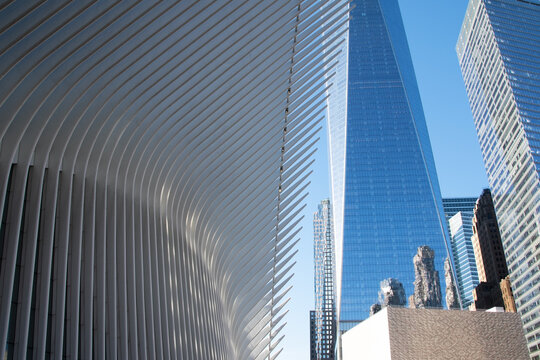 The World Trade Center, modern cityscape, reportage photography, Manhattan, NYC, NY, USA, December 21, 2022