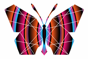 Luxurious symmetrical colourful butterfly design illustration for clothing textile logo or commercial ads 