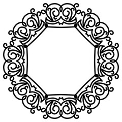 Round vintage frame with victorian style