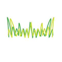 doodle green grass line sketch