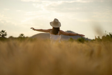 Portrait of a girl in a cereal field