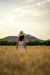 Portrait of a girl in a cereal field