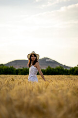 Portrait of a girl in a cereal field