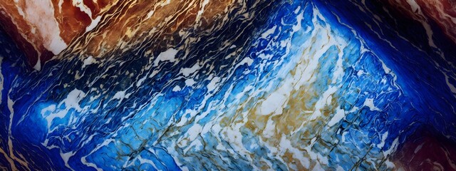 Marble ink abstract art from exquisite original painting for abstract background. Abstract liquid fluid art background. Contemporary Artwork with Marble Swirls and Agate Ripples. Generative AI