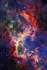 Fototapeta premium A celestial dance of swirling galaxies, a vast expanse of space. AI generative