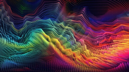 Fototapeta premium energy flow of rainbow hz frequency - by generative ai