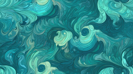 Fototapeta na wymiar abstract wavy blue background with swirls marble - by generative ai