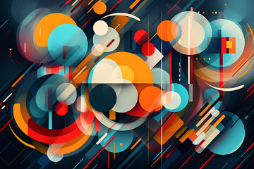 A mesmerizing abstract composition featuring intersecting lines and vibrant colours.