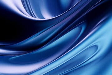 Obraz premium Dark blue abstract background with ultraviolet neon glow, blurry light lines, waves , Abstract windy background with smooth wavy lines ai generative