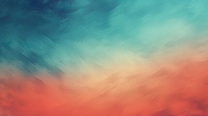 Abstract Turquoise and Coral Web Banner, Gradient Background with a Grainy Texture Effect