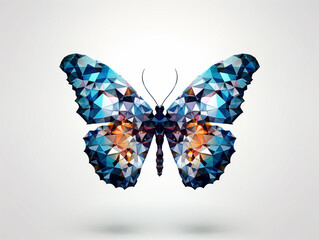 A 3D Render of a Butterfly made of Geometric Polygons | Generative AI