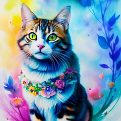 Cat created with Generative AI technology 