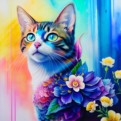 Cat created with Generative AI technology 