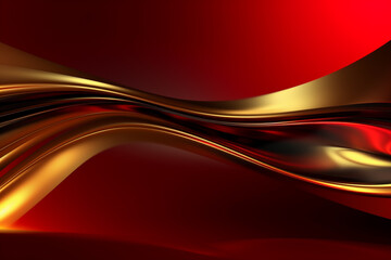 Obraz premium Abstract Cool Red and gold Texture Background colorful gradient wavy ai generative