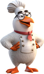 Fototapeta premium Mascote 3d frango sorridente