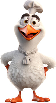 Personagem 3d frango sorridente