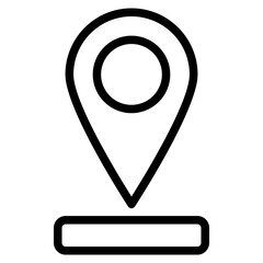 Pin Location Line Icon