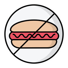 No Appetite Line Color Icon