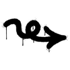 Spray Painted Graffiti arrow Sprayed isolated with a white background.