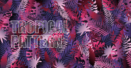 Modern tropical design for paper, cover, fabric, interior decor, ads and banner. Summer tropical background vector. Tropical leaves