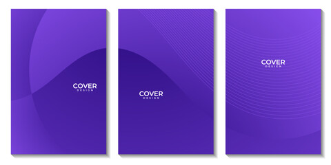 flyeers set with abstract purple wave colorful background