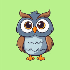 Cute cartoon owl. Vector illustration isolated on a white background