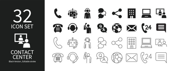 Icon set related to contact center