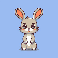 Obraz premium Cute cartoon bunny. Vector illustration of a rabbit