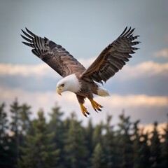 portrait eagle close up and flying created with AI generated