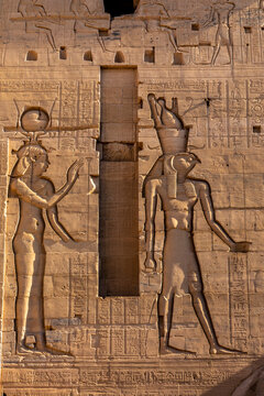 The Second Pylon of The Temple of Isis at the Philae Temple Complex, UNESCO World Heritage Site, Agilkia Island, Aswan, Egypt