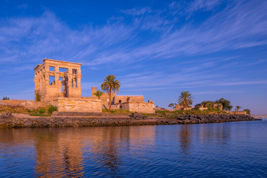Trajan's Kiosk at the Philae Temple, UNESCO World Heritage Site, Agilkia Island, Aswan, Egypt