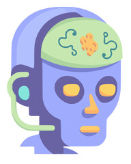 vector illustration depicting an intelligent aware robot