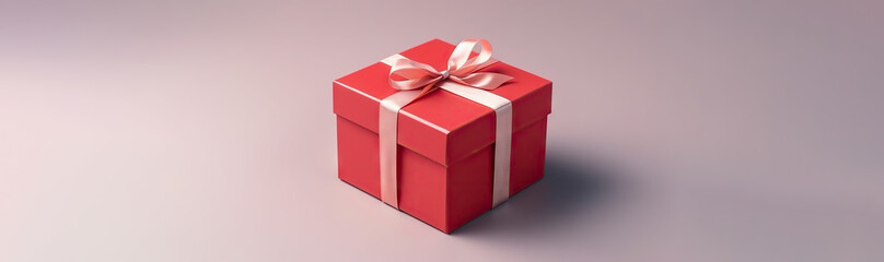 Fototapeta premium Wrapped Box, Expressions of Love. Thoughtful Gestures through Small, Beautifully Wrapped Gift Box, for that Special Someone. Generative AI