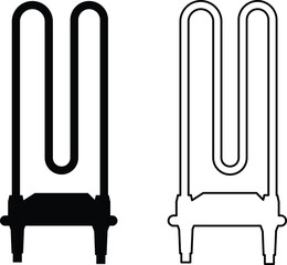 heating element icon. washing machine heater sign. flat style.