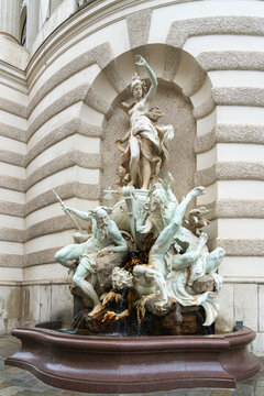 Sculpture and fountain Power at Sea (Macht Zur See) by Rudolf Weyr, Hofburg, Vienna, Austria